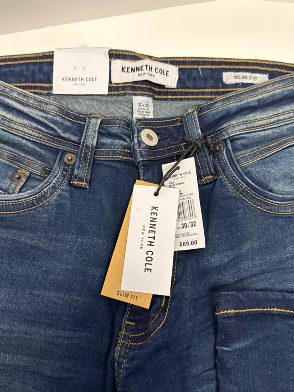 Kenneth Cole Dark Blue Slim Fit Jeans